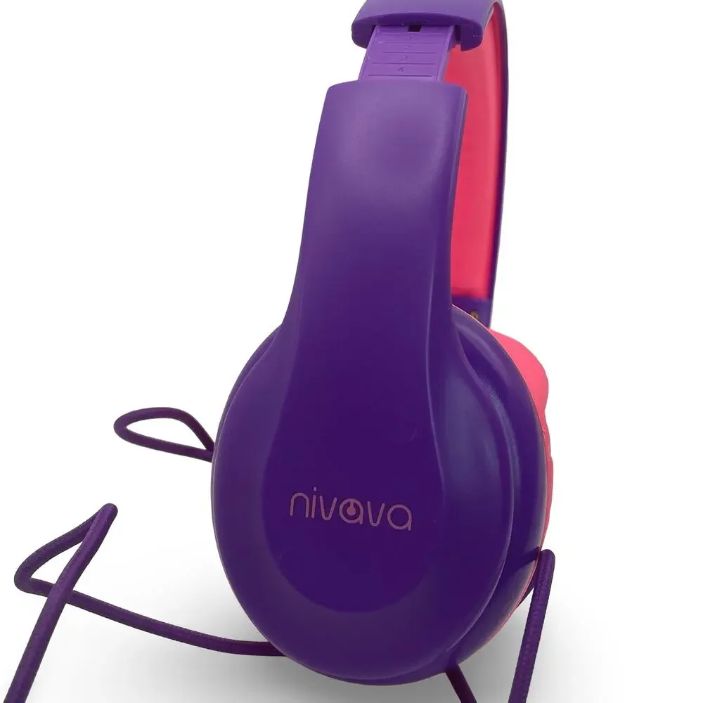 Nivava Gaming Headset with Microphone Purple Pink Stereo Surround Sound PC Xbox